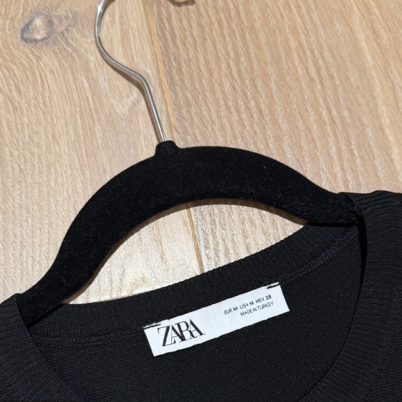 Zara Black long sleeve Top with sparkle sleeves - Picture 4 of 4